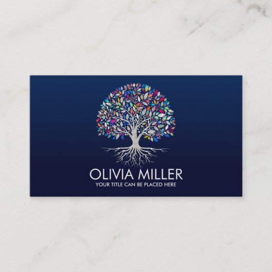 真珠の木 – カラフル葉 名刺 (正面)