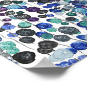 真珠の植物の水の色の紫色の文字列 ポスター (角)