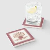 真珠の殻 ストーンコースター (横)