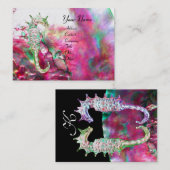 真珠の母とシーウズモノグラムピンク明るい赤紫色 名刺 (正面/裏面)