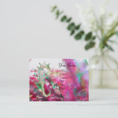 真珠の母とシーウズモノグラムピンク明るい赤紫色 名刺 (スタンド正面)