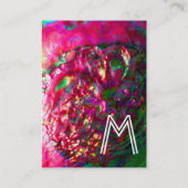 真珠の母とシーホースのモノグラムピンク明るい赤紫色 名刺 (裏面)