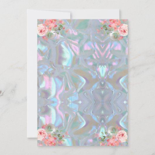 真珠の母なる光り輝く優雅なウェディング インビタ 招待状 (裏面)