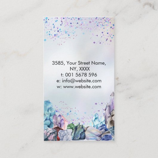 真珠の母に宝石の結晶クラスター  名刺 (裏面)