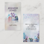 真珠の母に宝石の結晶クラスター  名刺 (正面/裏面)