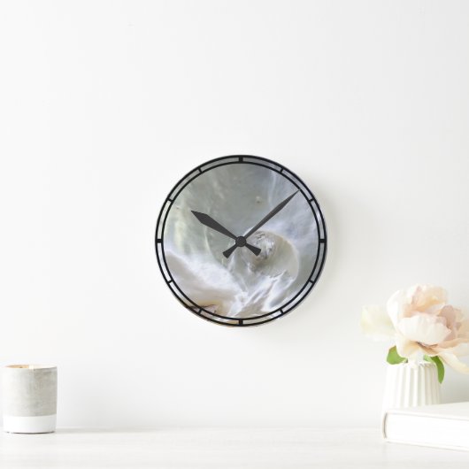 真珠の母の真珠真珠撮影 ラウンド壁時計 (ホーム)