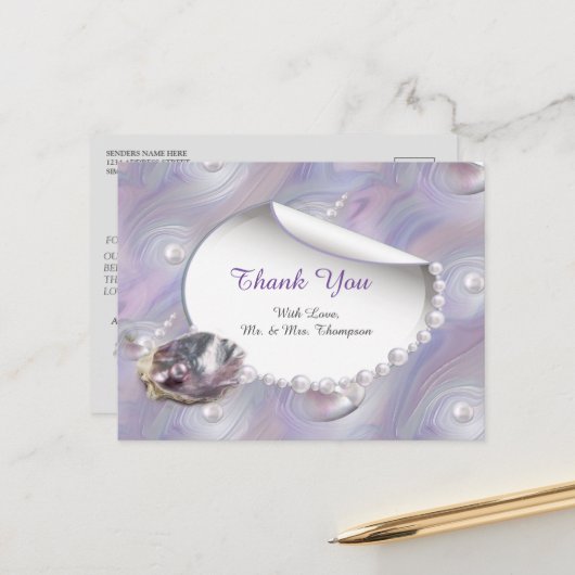 真珠の母は液体の渦巻きのように結合 ポストカード (正面/裏面インサイチュ)