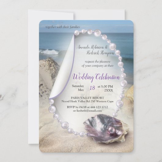 真珠の母は液体の渦巻きのように結合 招待状 (正面)