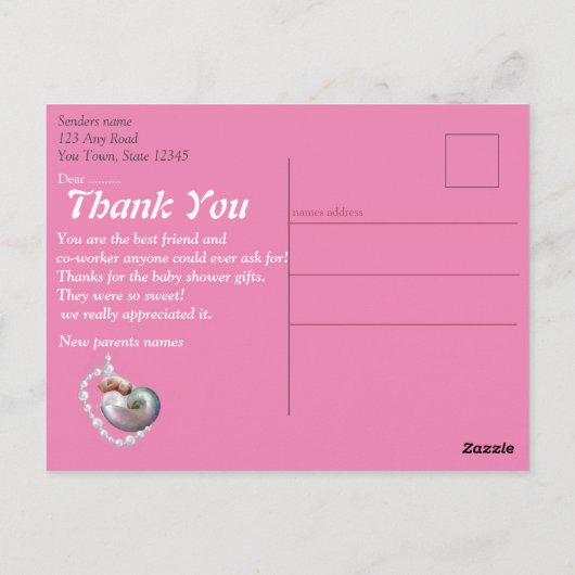 真珠の母与えはベビーガールへの誕生 ポストカード (裏面)