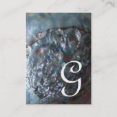 真珠の母，シーホースのモノグラムピンクの白い灰色 名刺 (裏面)