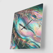 真珠の母 スクエア壁時計 (傾斜)