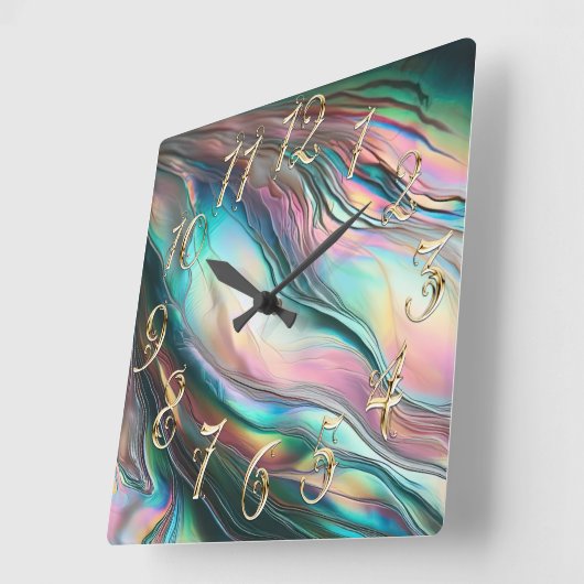 真珠の母 スクエア壁時計 (傾斜)