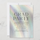 真珠の母 ホログラフィック写真 卒業パーティー 招待状 (裏面)