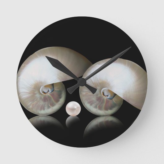 真珠の母 ラウンド壁時計 (正面)