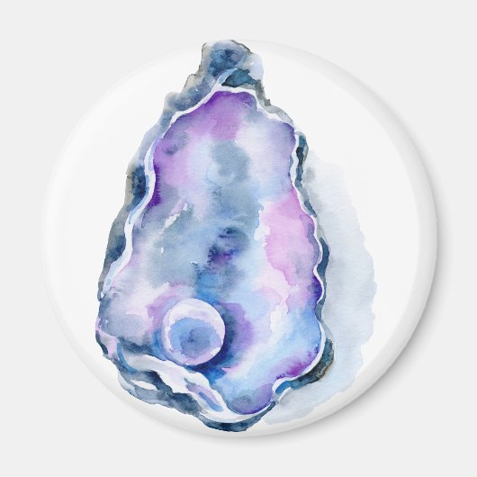 真珠の水彩牡蠣殻 マグネット (正面)