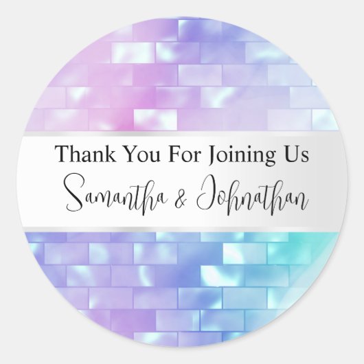 真珠の玉の虹色の母感謝してい君 ラウンドシール (正面)