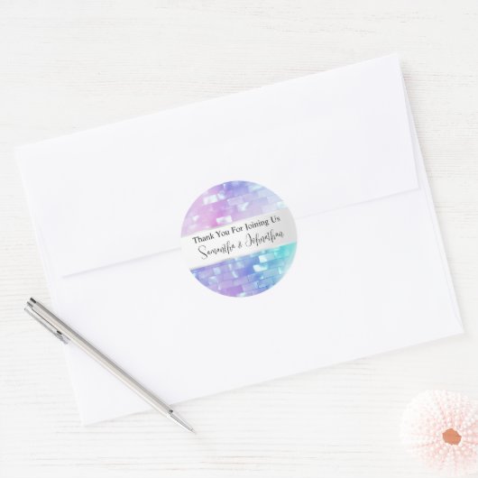 真珠の玉の虹色の母感謝してい君 ラウンドシール (封筒)