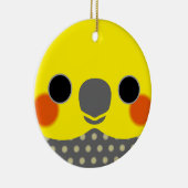 真珠の男性のコクチエルの顔 セラミックオーナメント (右)