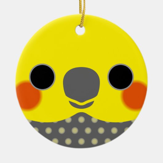 真珠の男性のコクチエルの顔 セラミックオーナメント (正面)