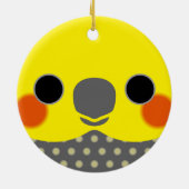 真珠の男性のコクチエルの顔 セラミックオーナメント (裏面)