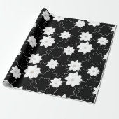 真珠の白い花柄 ラッピングペーパー (アンロールド)