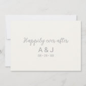 真珠の白い銀の後に幸せに続モノグラムのく サンキューカード (正面)