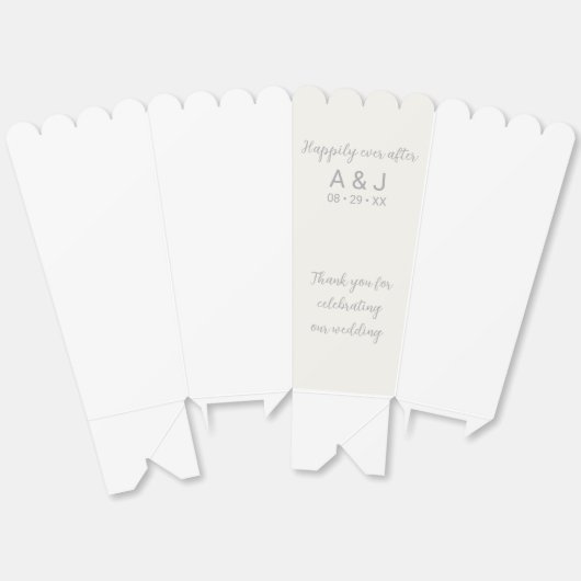 真珠の白い銀の後に幸せに続モノグラムのく フェイバーボックス (見開き)