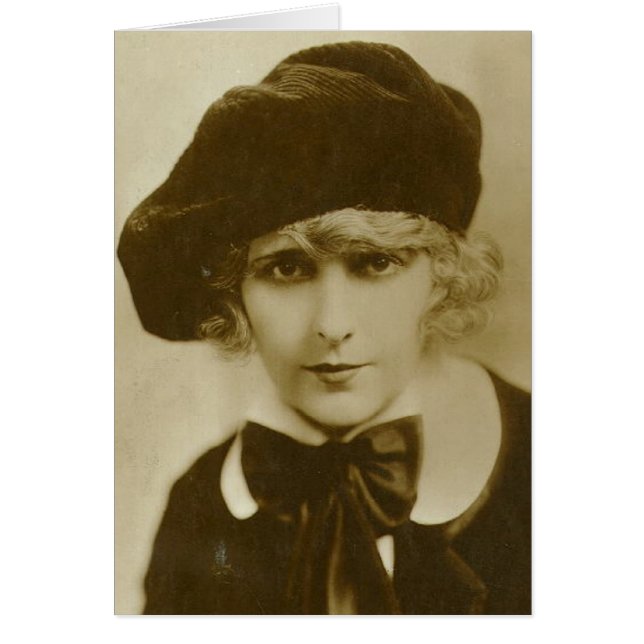 真珠の白い20年代のヴィンテージのポートレートカード (正面)