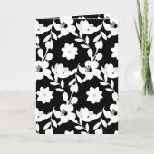 真珠の白黒の花柄 カード (正面)