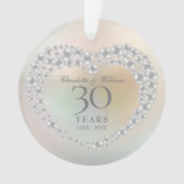 真珠の結婚式30周年記念フォト オーナメント (正面)
