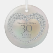 真珠の結婚式30周年記念 ガラスオーナメント (正面)