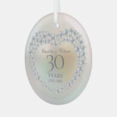 真珠の結婚式30周年記念 ガラスオーナメント (正面左)