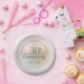 真珠の結婚記念日30周年 ペーパープレート (パーティー)