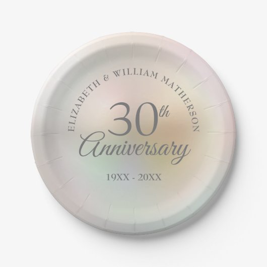 真珠の結婚記念日30周年 ペーパープレート (正面)