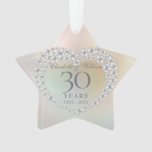 真珠の結婚30周年記念 オーナメント (正面)