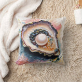 真珠の絵を描牡蠣 クッション (ブランケット)