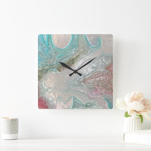 真珠の美しい壁塊の精神 スクエア壁時計 (ホーム)