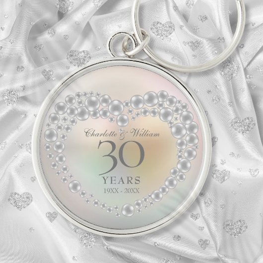 真珠の美しい結婚30周年記念 キーホルダー