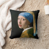 真珠の耳を持つ女の子、ヨハネス·ヴェルメア, 1665 クッション (ブランケット)