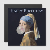 真珠の耳飾りの少女がチューインガムを吹く お誕生日おめでとう (正面/裏面)