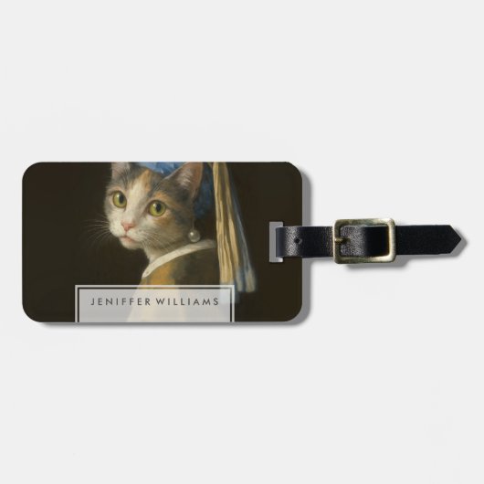 真珠の耳飾りの少女猫 ラゲッジタグ (正面横)