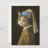 真珠の耳飾りの少女猫 招待状 (裏面)