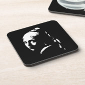 真珠の耳飾りの抽象的な少女 コースター (左側)