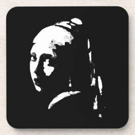 真珠の耳飾りの抽象的な少女 コースター