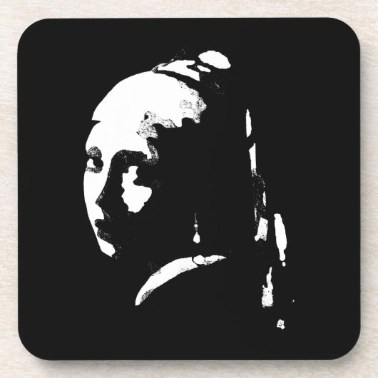 真珠の耳飾りの抽象的な少女 コースター (正面)