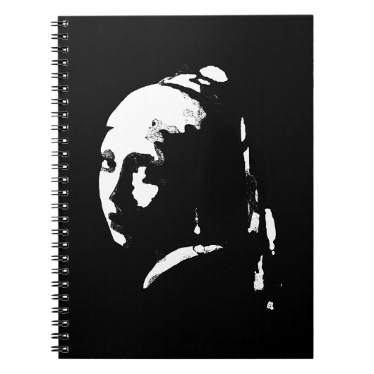 真珠の耳飾りの抽象的な少女 ノートブック (正面)