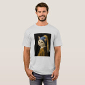 真珠の耳飾りの猫 Tシャツ (正面フル)