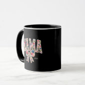 真珠の花のママ バーシティ マザーフッド アート マグカップ (正面左)