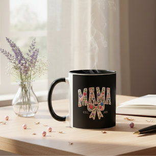 真珠の花のママ バーシティ マザーフッド アート マグカップ