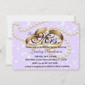 真珠の花嫁の招待のシックな紫色のリング 招待状 (正面)